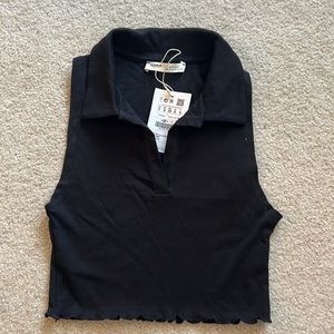 Pull&Bear black cropped tank Size S NWT